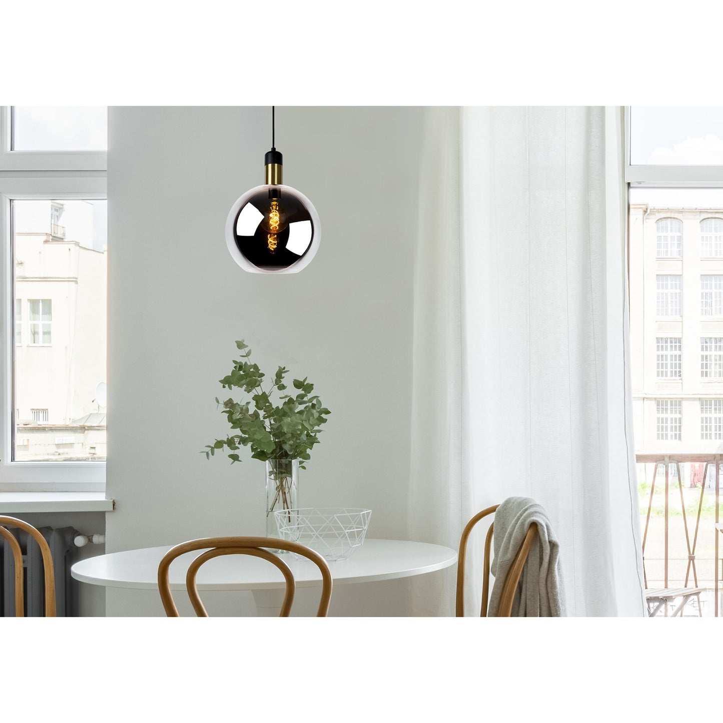 Lucide JULIUS - Pendant light - Ø 28 cm - 1xE27 - Smoke Grey