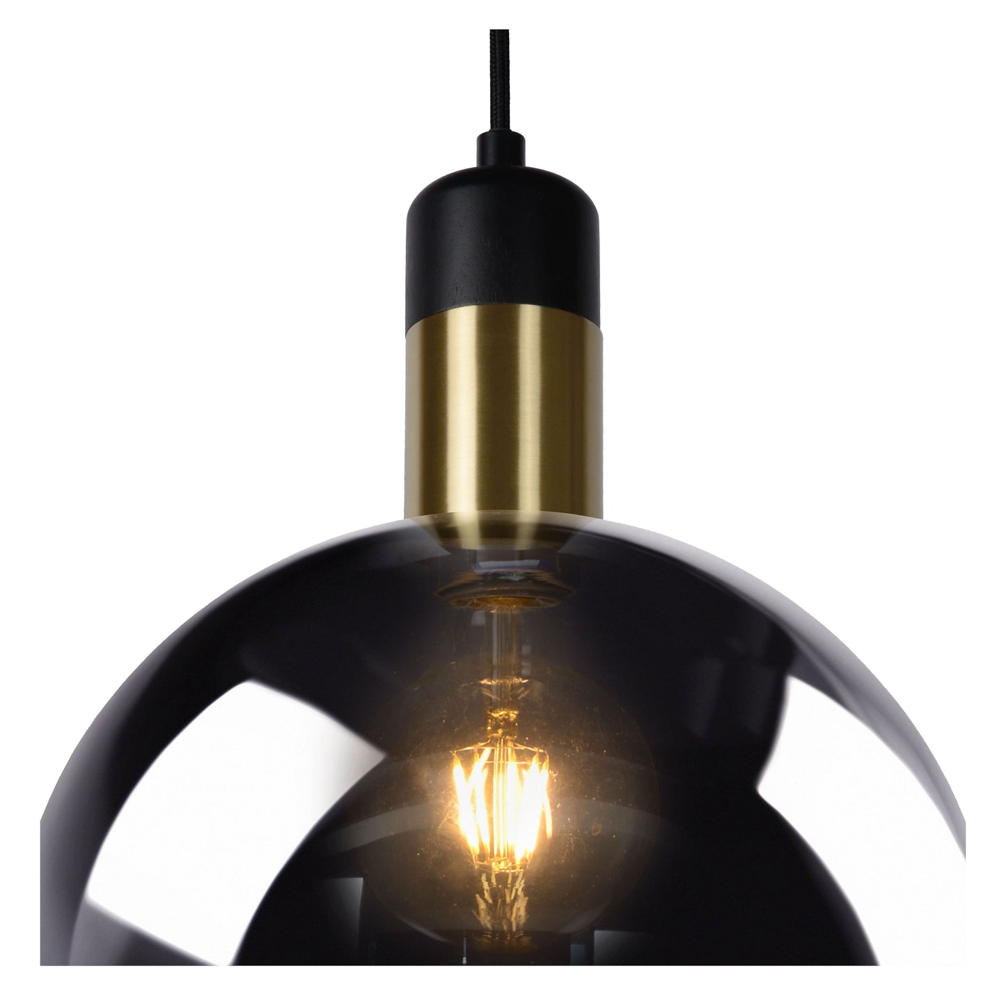 Lucide JULIUS - Pendant light - Ø 40 cm - 1xE27 - Smoke Grey