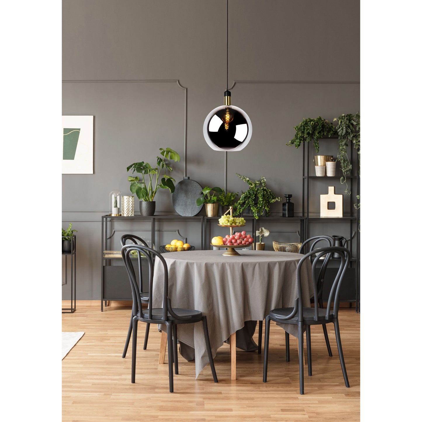 Lucide JULIUS - Pendant light - Ø 40 cm - 1xE27 - Smoke Grey