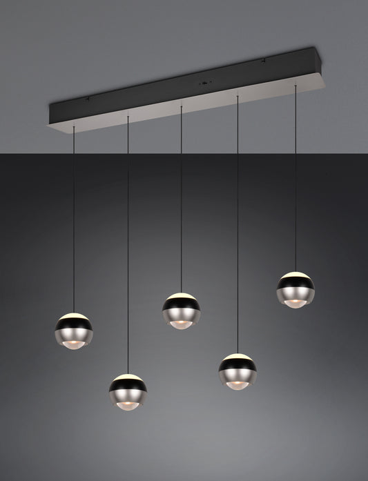 Orbit  - Pendant - Matt Black & Satin Nickel - TRIO Select