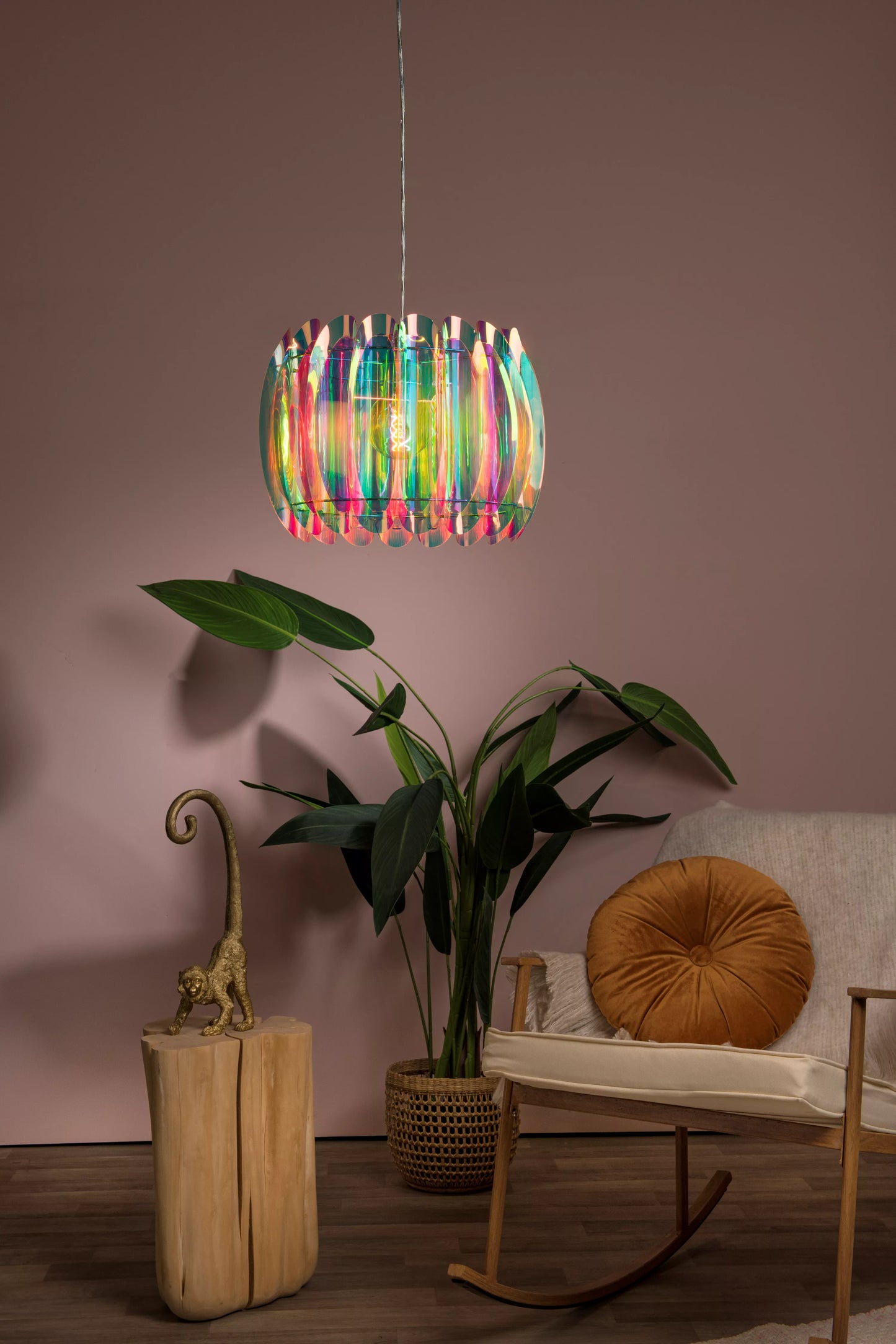 Lucide GLINSTAR - Pendant light - Ø 40 cm - 1xE27 - Multicolor