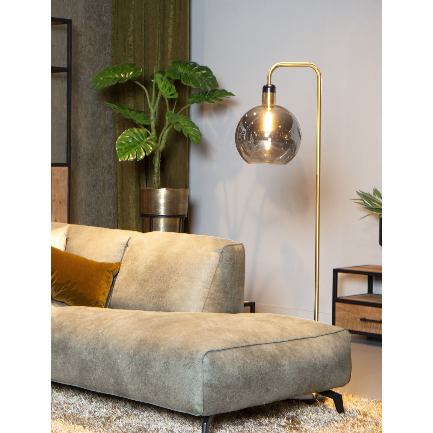 Lucide JULIUS - Floor lamp - Ø 28 cm - 1xE27 - Smoke Grey