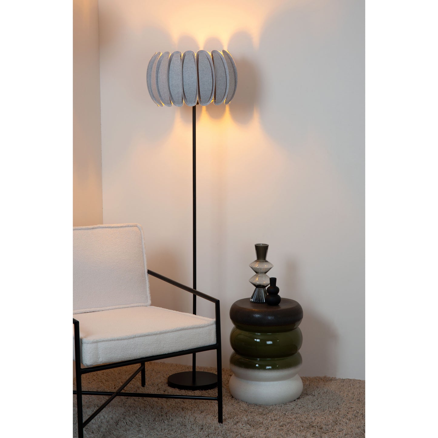 Lucide SPENCER - Floor lamp - Ø 40 cm - 1xE27 - Grey