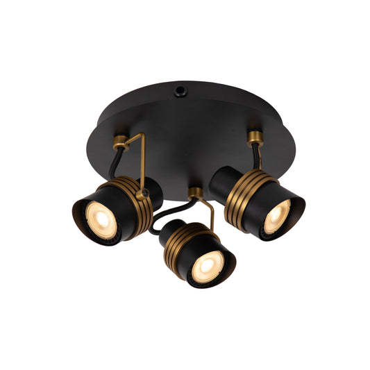 Lucide TUNDRAN - Ceiling spotlight - Ø 21 cm - 3xGU10 - Black