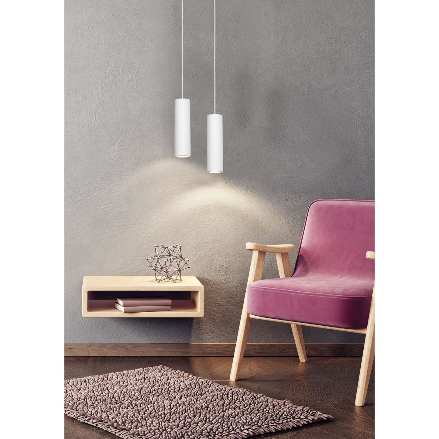 Lucide GIPSY - Pendant light - Ø 7 cm - 1xGU10 - White