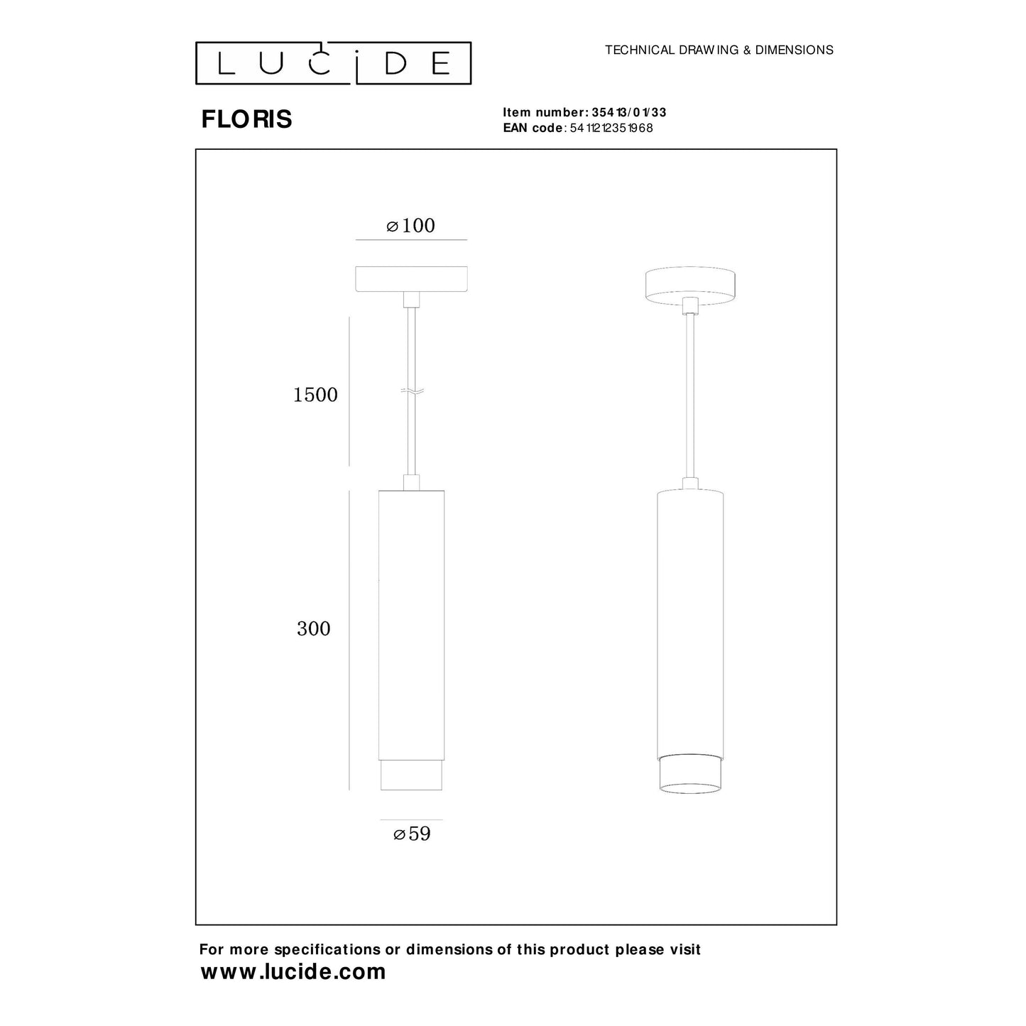 Lucide FLORIS - Pendant light - Ø 5,9 cm - 1xGU10 - Green