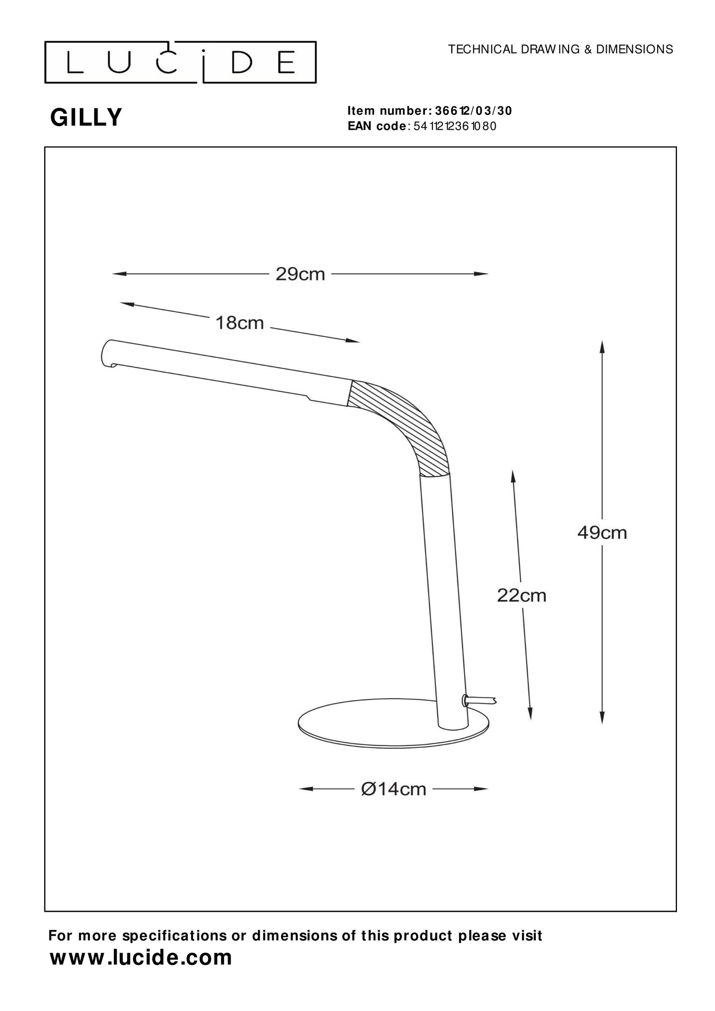 Lucide GILLY - Desk lamp - LED - 1x5W 2700K - Black