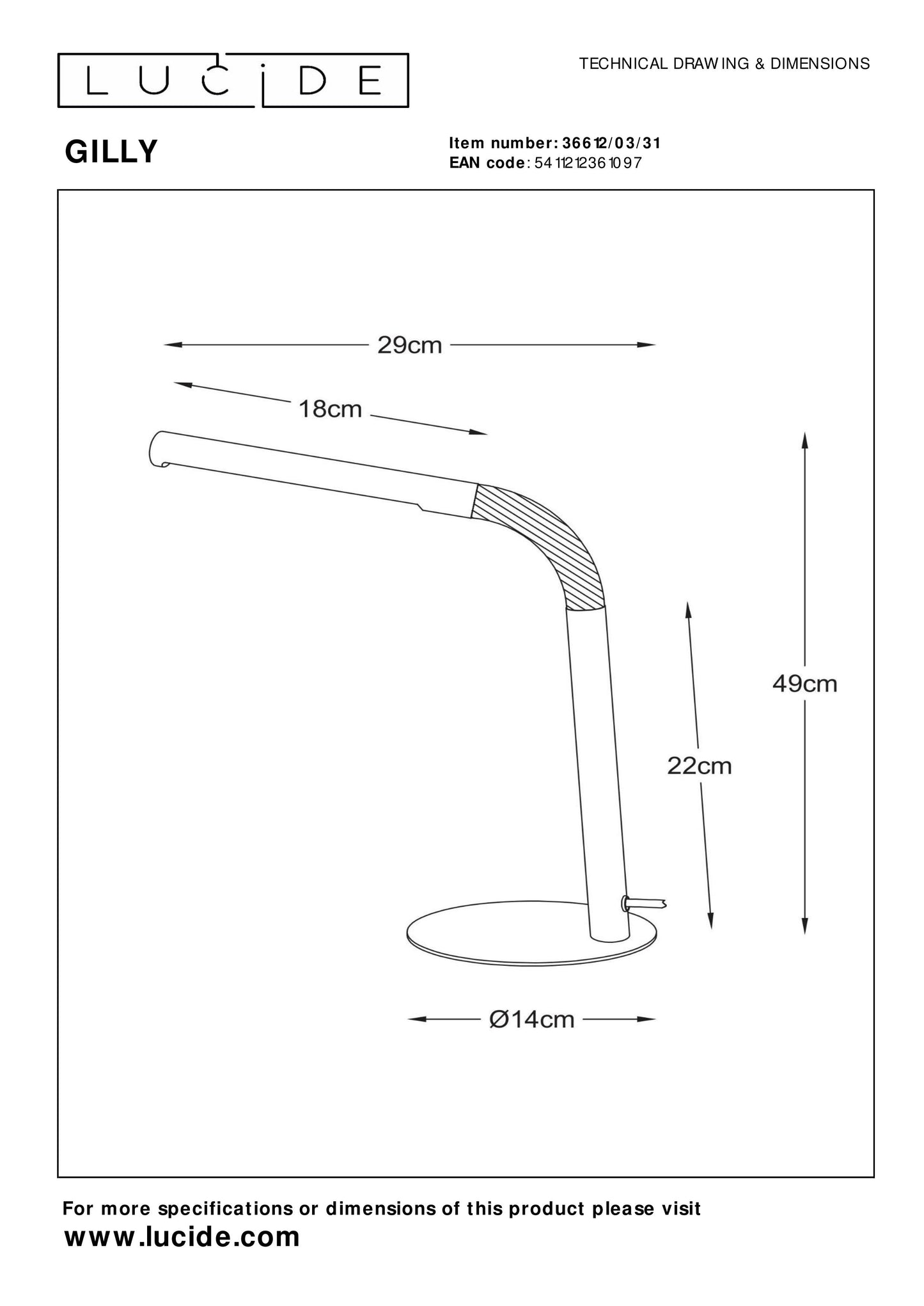 Lucide GILLY - Desk lamp - LED - 1x5W 2700K - White