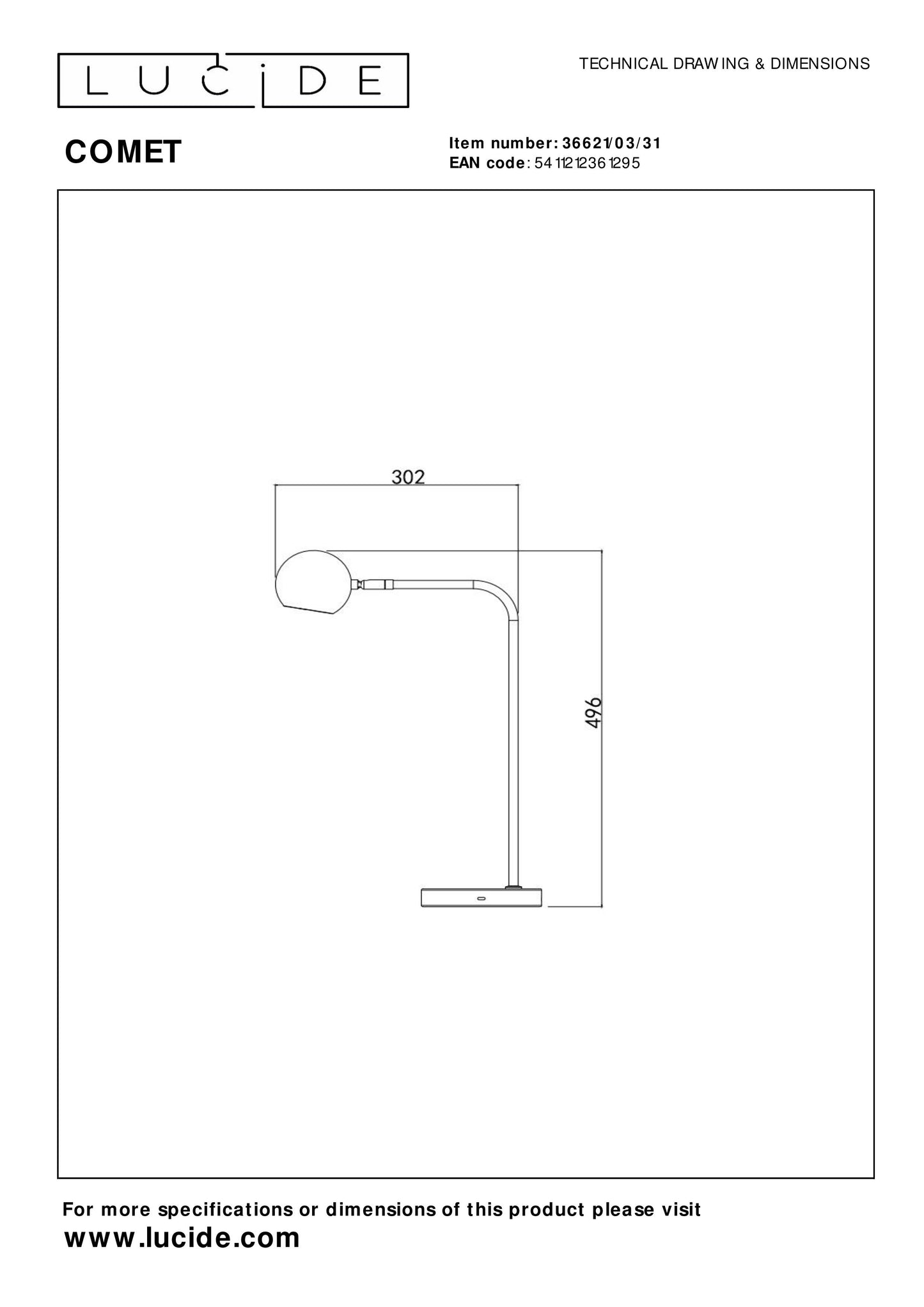 Lucide COMET - Rechargeable Table lamp - Battery pack/batteries - LED Dim. - 1x3W 2700K - 3 StepDim - White