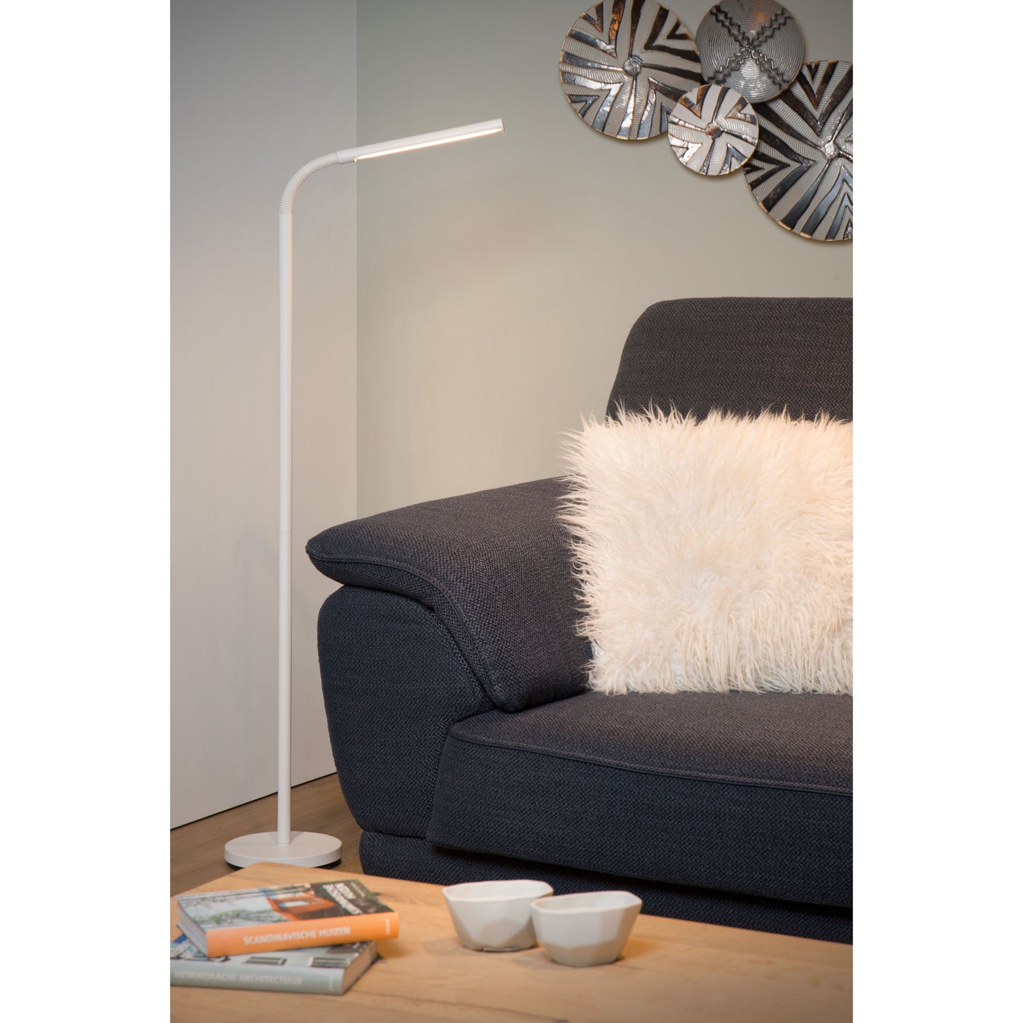 Lucide GILLY - Floor reading lamp - LED - 1x6W 2700K - White