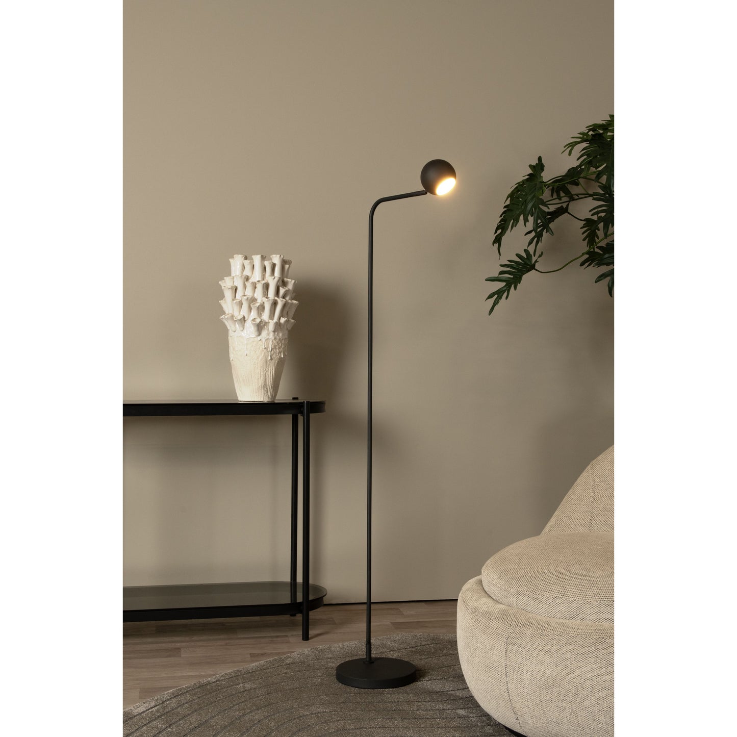 Lucide COMET - Rechargeable Floor lamp - Battery pack/batteries - LED Dim. - 1x3W 2700K - 3 StepDim - Black