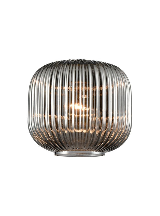 Ribbed Smoked Glass 200mm