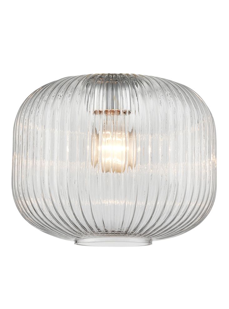 Ribbed Clear Glass 255mm