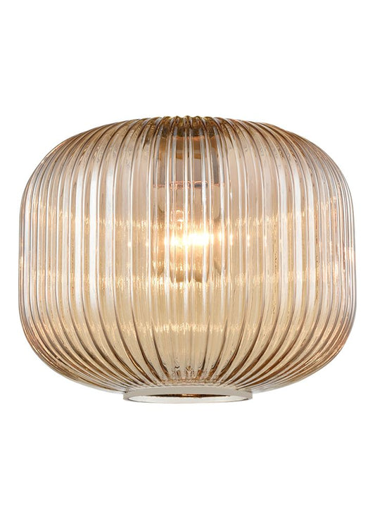 Ribbed Amber Glass 255mm