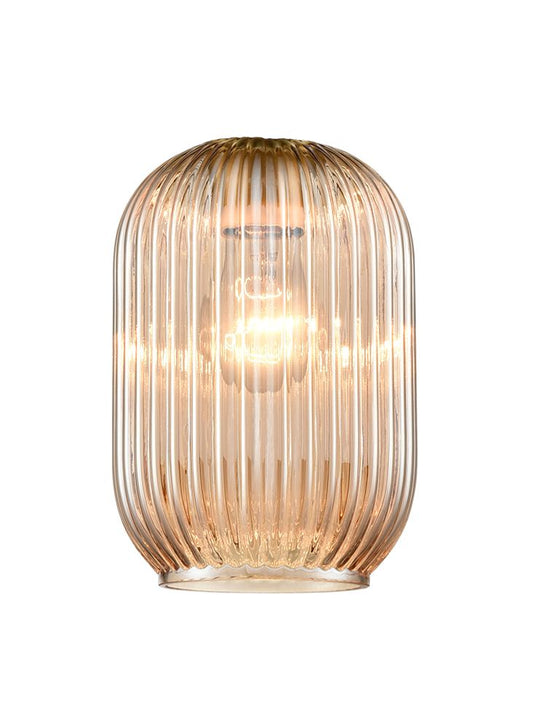 Ribbed Amber Glass 150mm