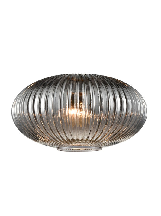 Ribbed Smoked Glass 300mm