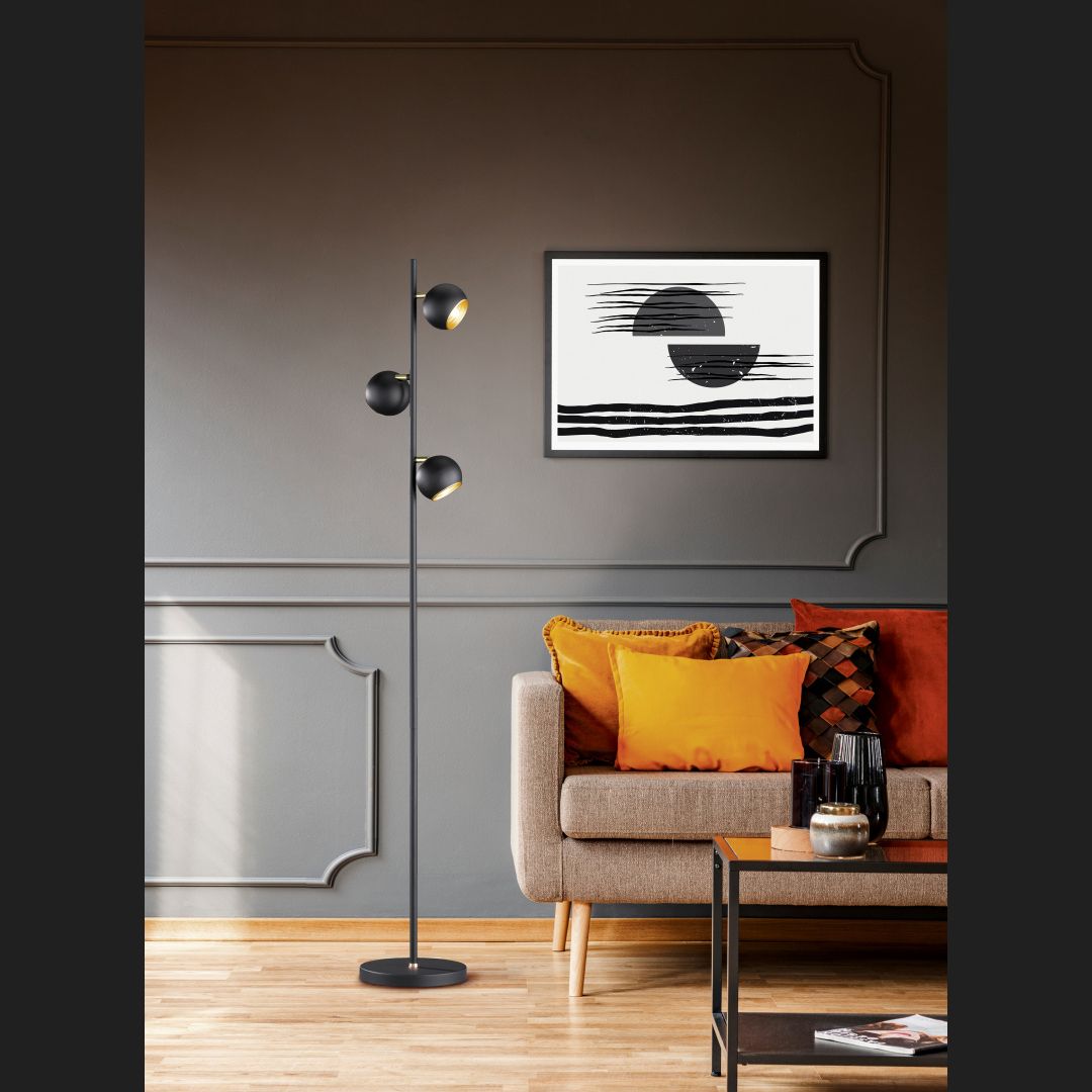 Dakota  - Floor lamp - Black Matt - Trio