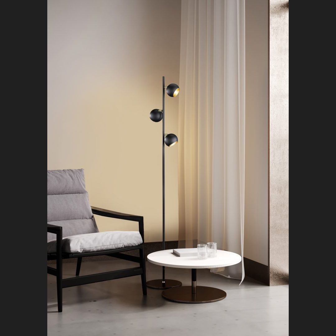 Dakota  - Floor lamp - Black Matt - Trio