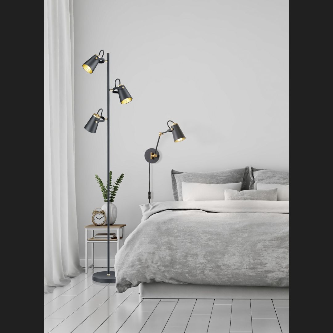 Edward  - Floor lamp - Black Matt - Trio