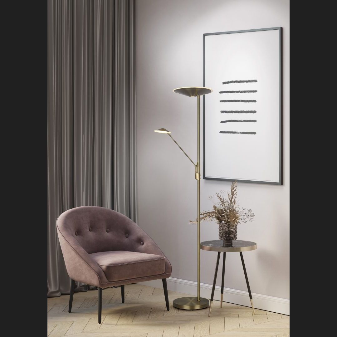 Brantford  - Floor lamp - Old Brass - Trio