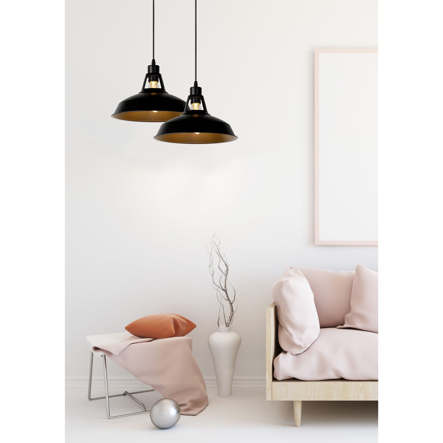 Lucide BRASSY-BIS - Pendant light - Ø 31 cm - 1xE27 - Black