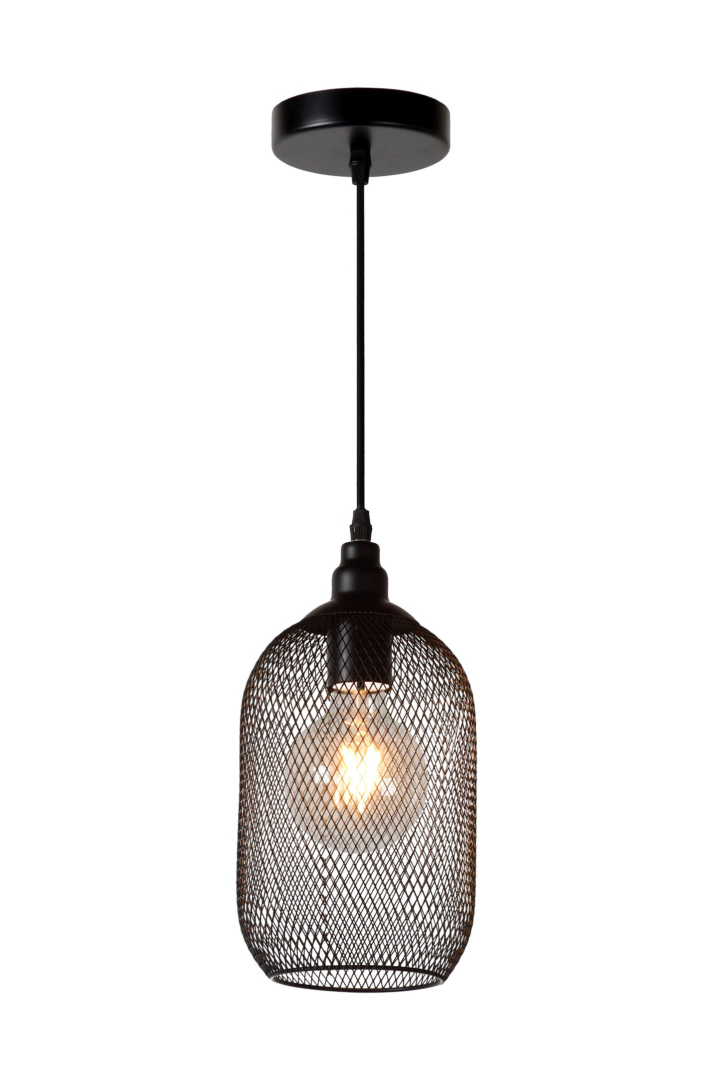 Lucide MESH - Pendant light - Ø 15 cm - 1xE27 - Black