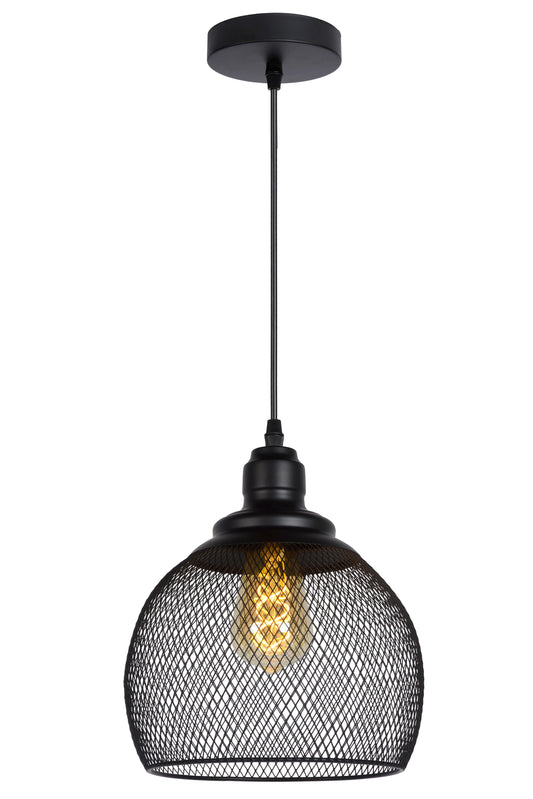 Lucide MESH - Pendant light - Ø 22 cm - 1xE27 - Black