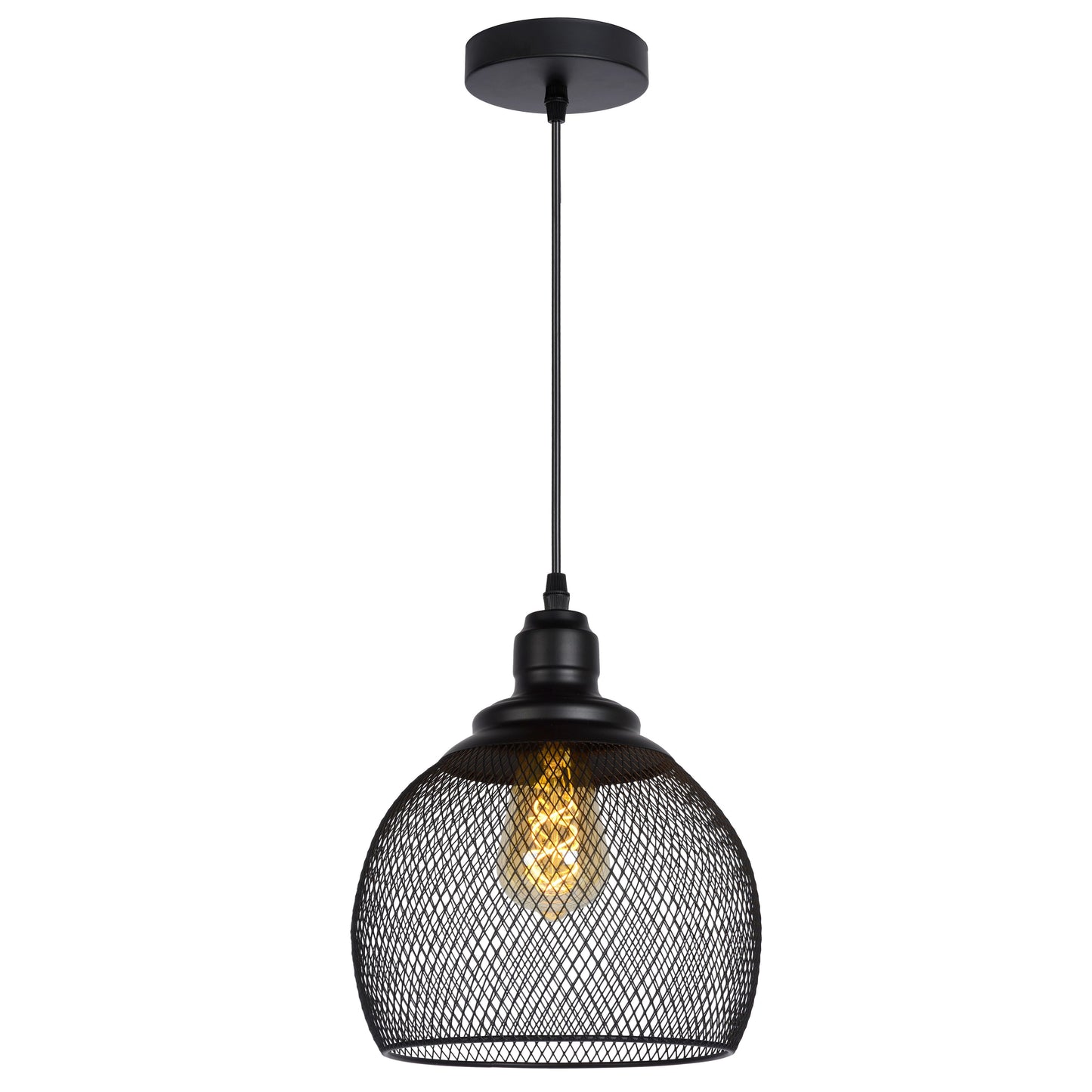 Lucide MESH - Pendant light - Ø 22 cm - 1xE27 - Black