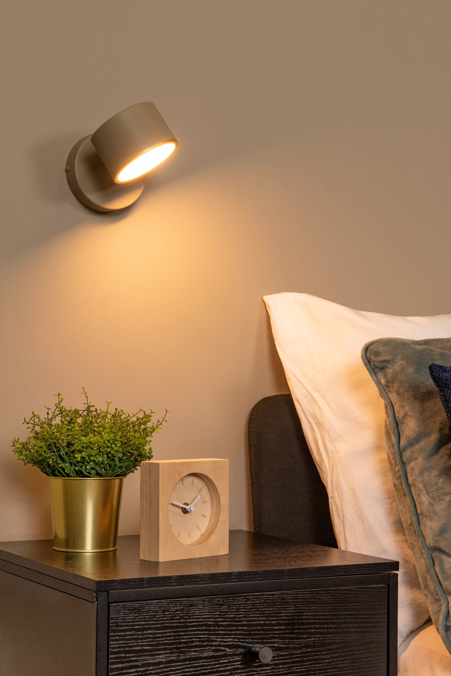 Lucide GIAN - Wall light - LED Dim. - 1x9W 2700K - Taupe