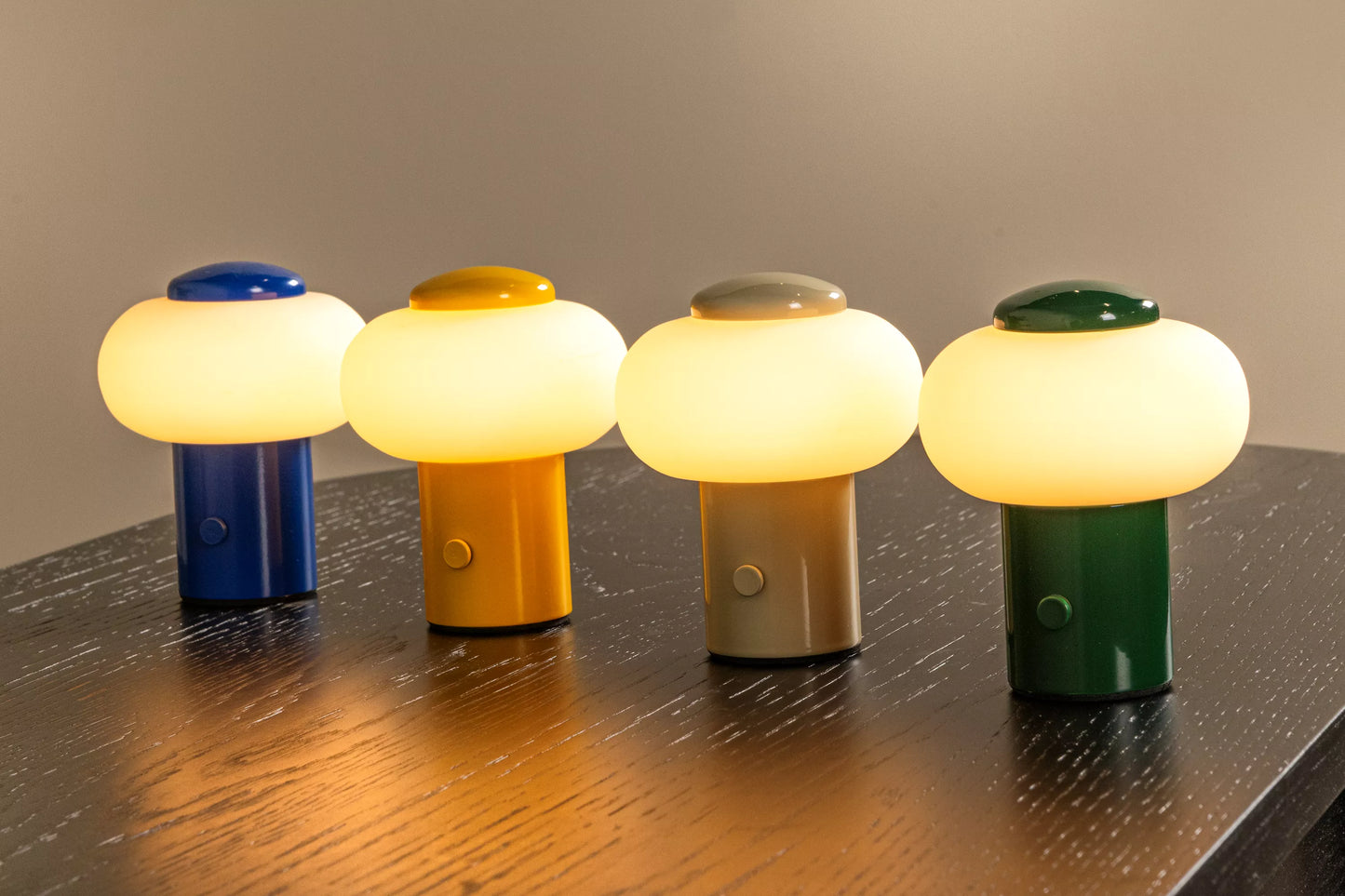 Lucide GUSTAV - Rechargeable Table lamp - Battery pack - Ø 8 cm - LED Dim. - 1x0,8W 2700K - Green | Essential