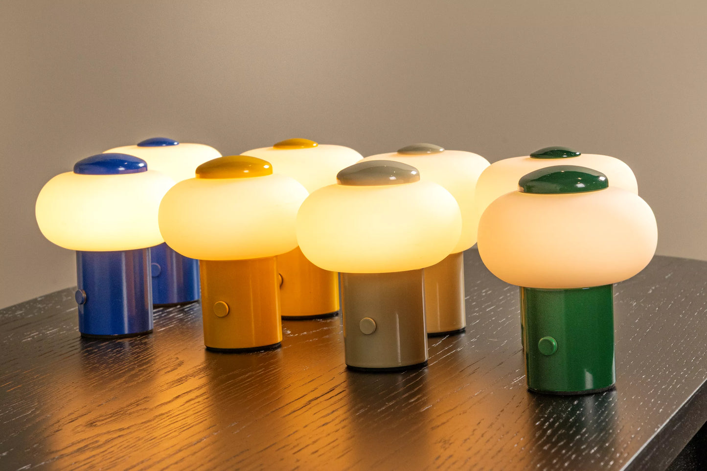 Lucide GUSTAV - Rechargeable Table lamp - Battery pack - Ø 8 cm - LED Dim. - 1x0,8W 2700K - Green | Essential
