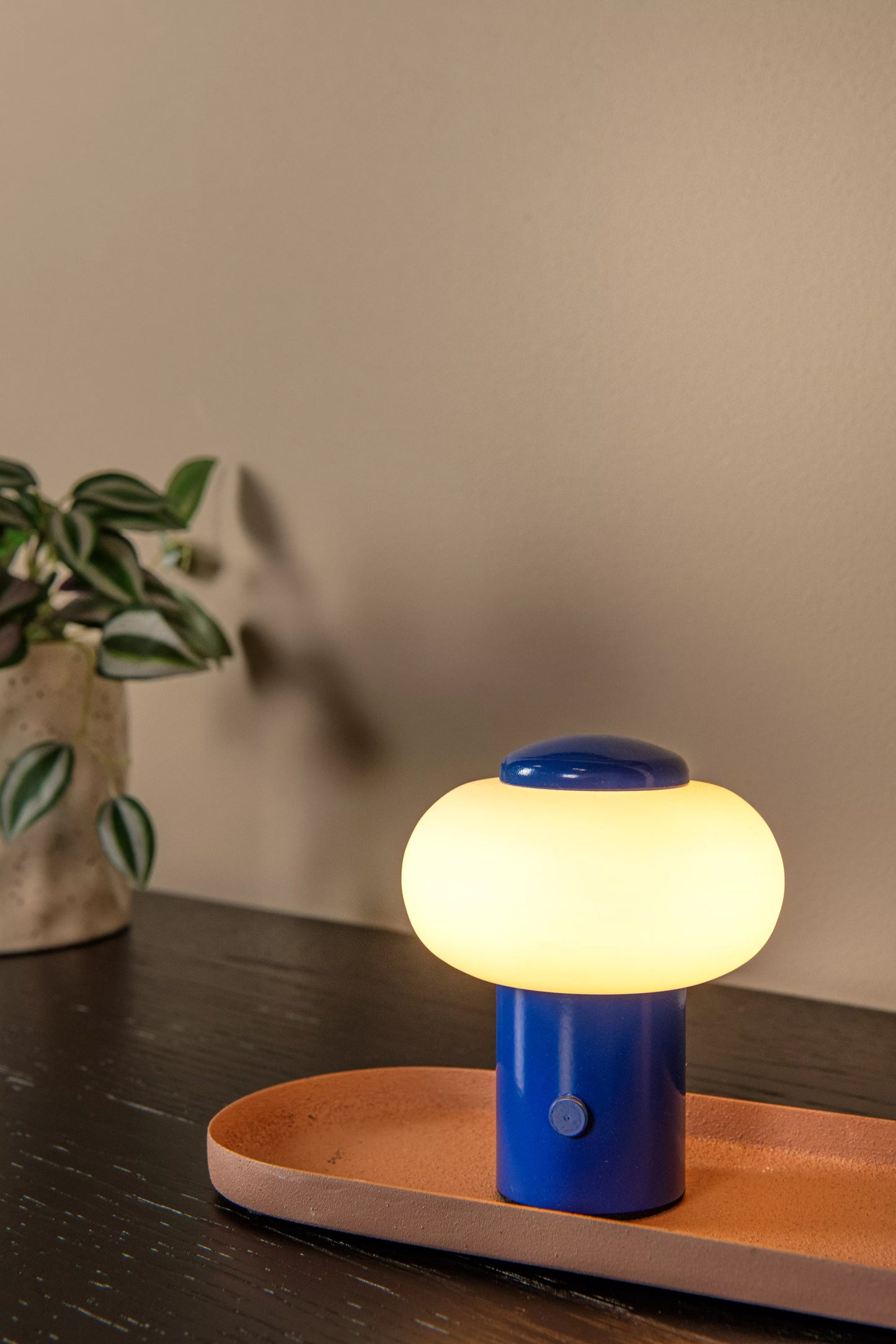 Lucide GUSTAV - Rechargeable Table lamp - Battery pack - Ø 8 cm - LED Dim. - 1x0,8W 2700K - Blue | Essential