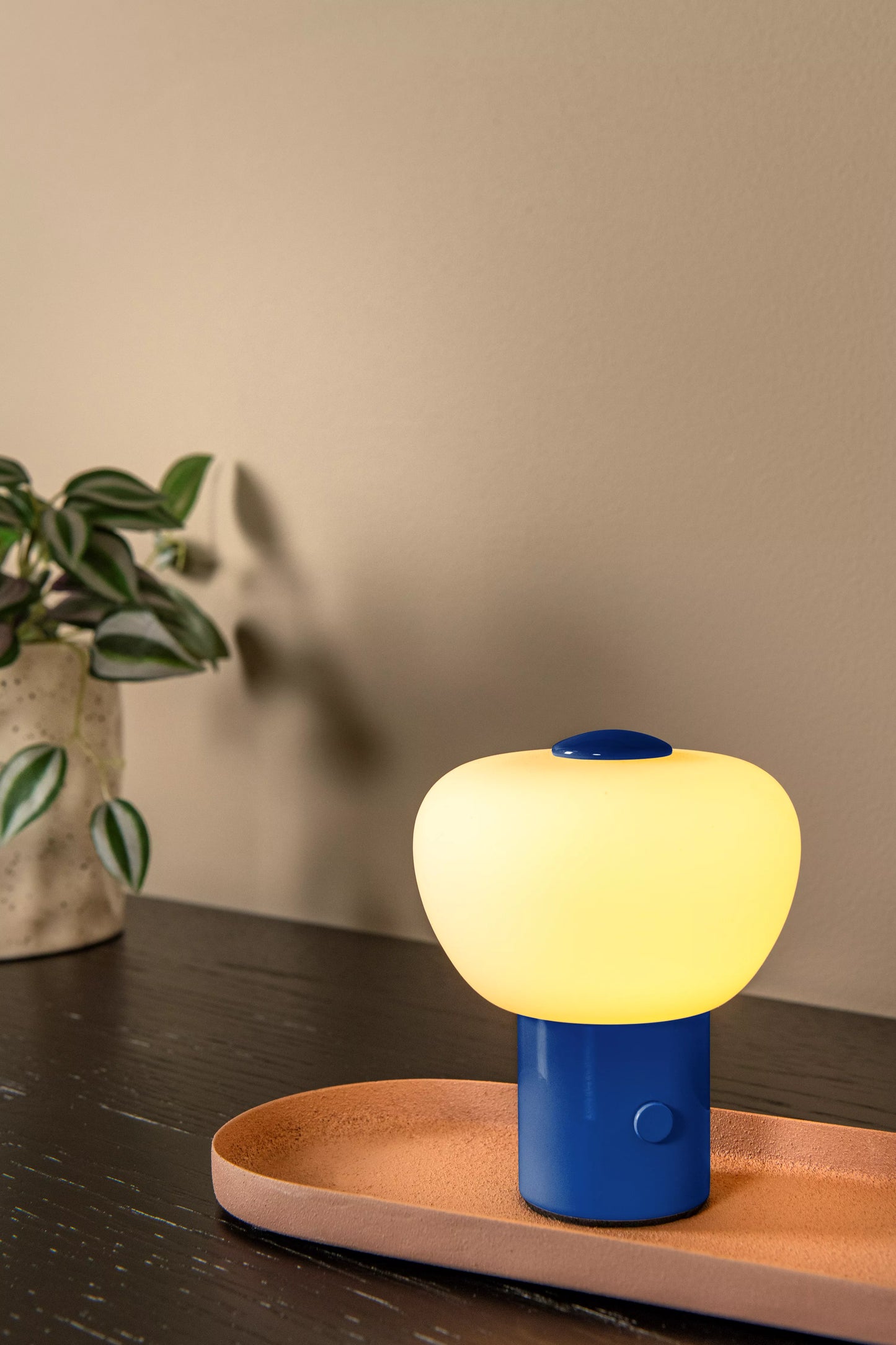 Lucide GUSTAV - Rechargeable Table lamp - Battery pack - Ø 8 cm - LED Dim. - 1x0,8W 2700K - Blue | Essential