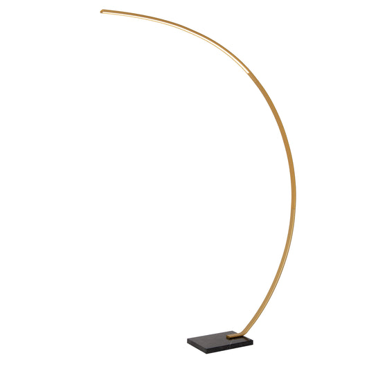 Lucide CURVE - Arc floor lamp - LED Dim. - 1x15W 2700K - Matt Gold / Brass