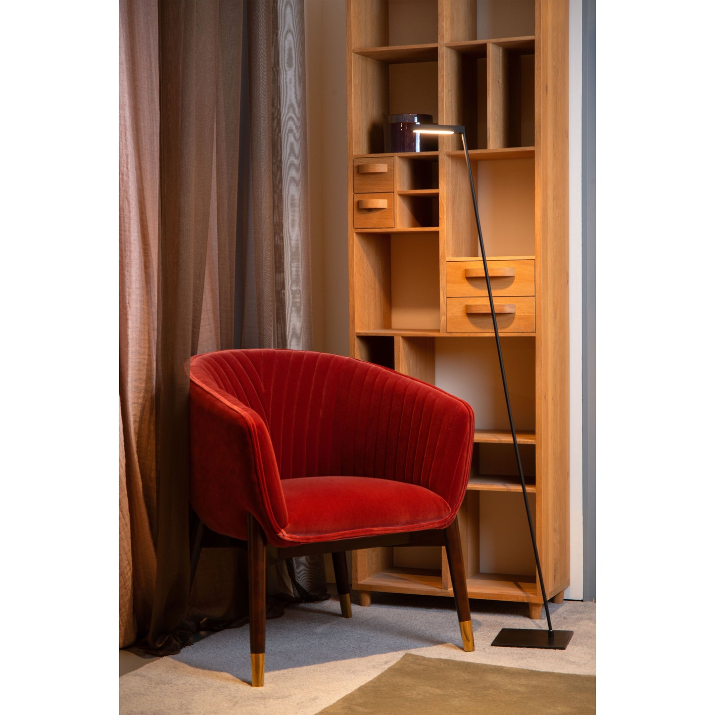 Lucide LAVALE - Floor reading lamp - LED Dim. - 1x3W 2700K - Black