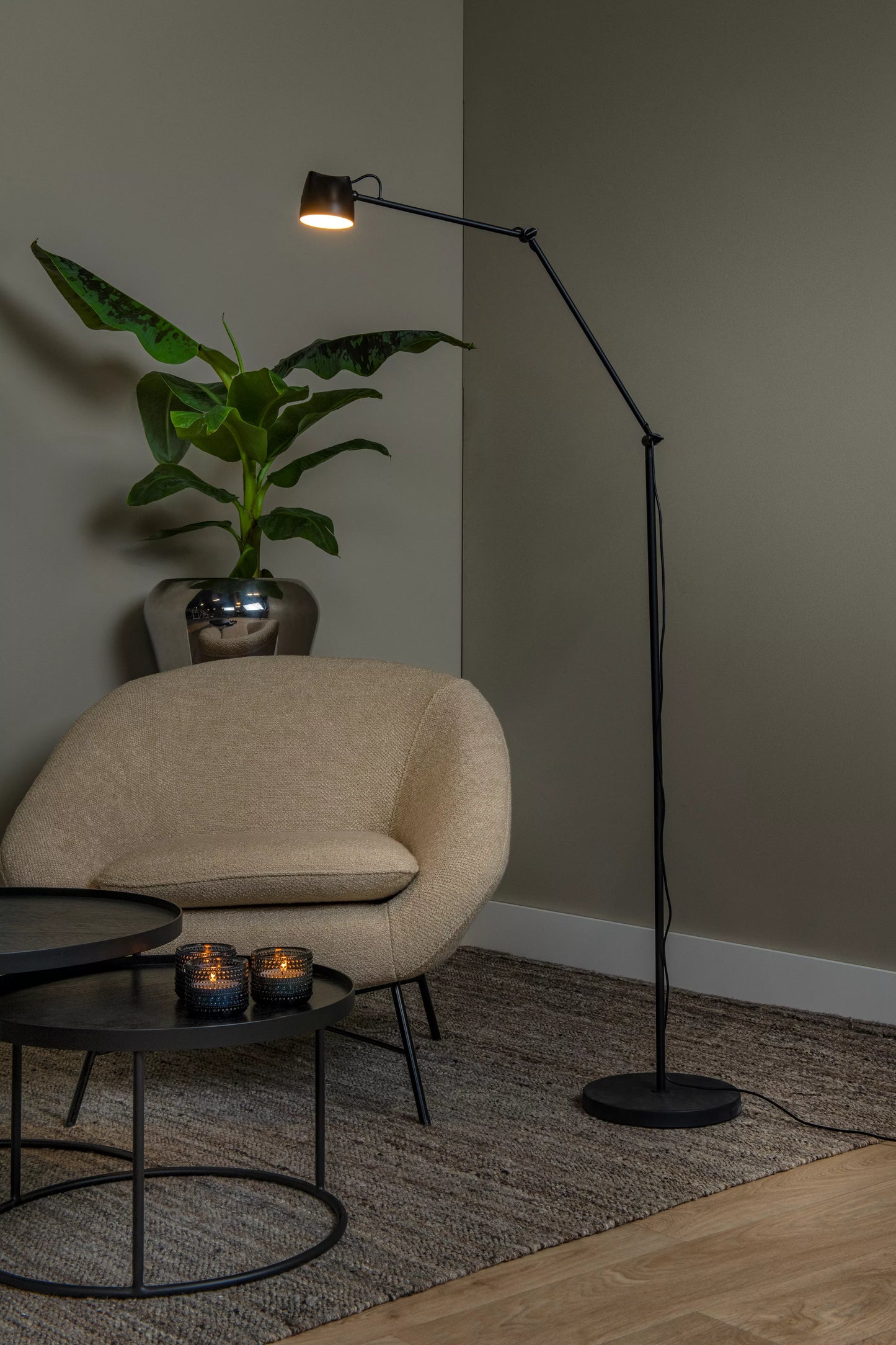 Lucide MILNE - Floor lamp - LED Dim. - 1x8W 2700K - Black