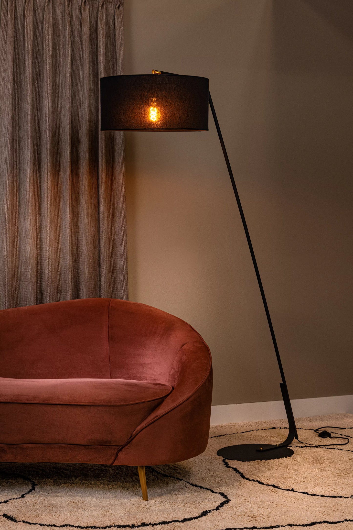 Lucide KELSO - Floor lamp - 1xE27 - Black