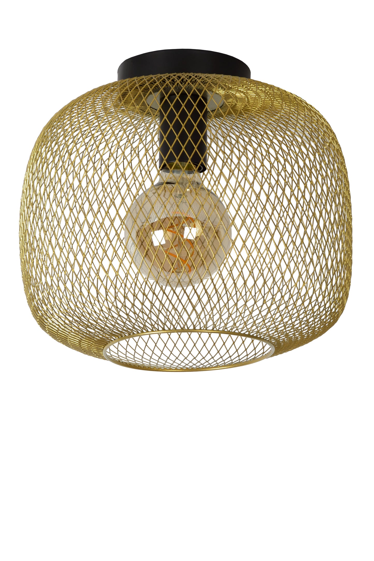 Lucide MESH - Flush ceiling light - Ø 30 cm - 1xE27 - Matt Gold / Brass