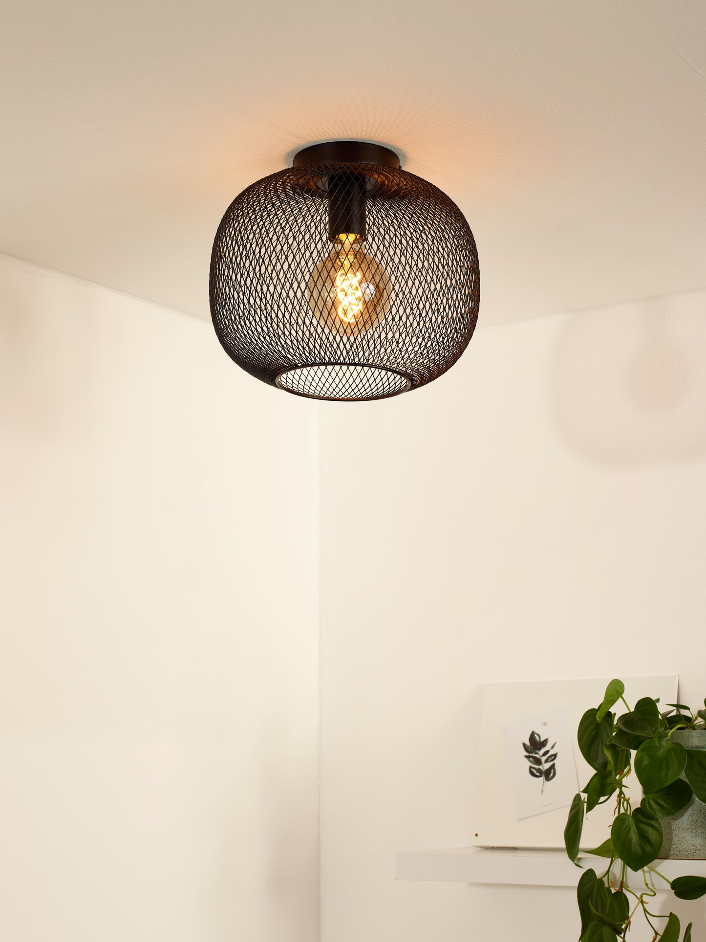 Lucide MESH - Flush ceiling light - Ø 30 cm - 1xE27 - Black