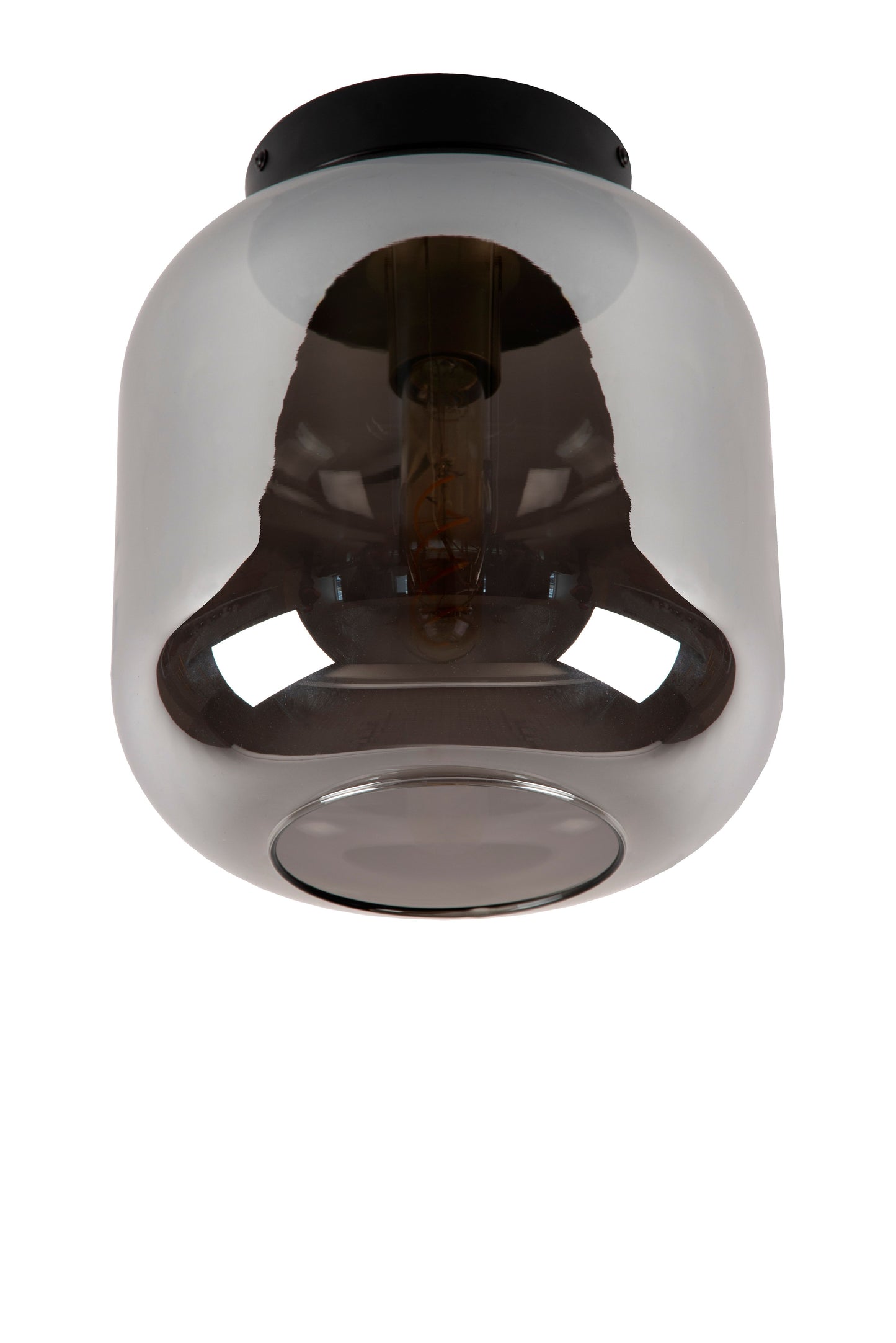 Lucide JOANET - Flush ceiling light - Ø 25 cm - 1xE27 - Smoke Grey