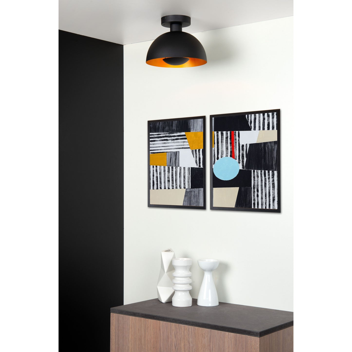 Lucide SIEMON - Flush ceiling light - Ø 25 cm - 1xE27 - Black