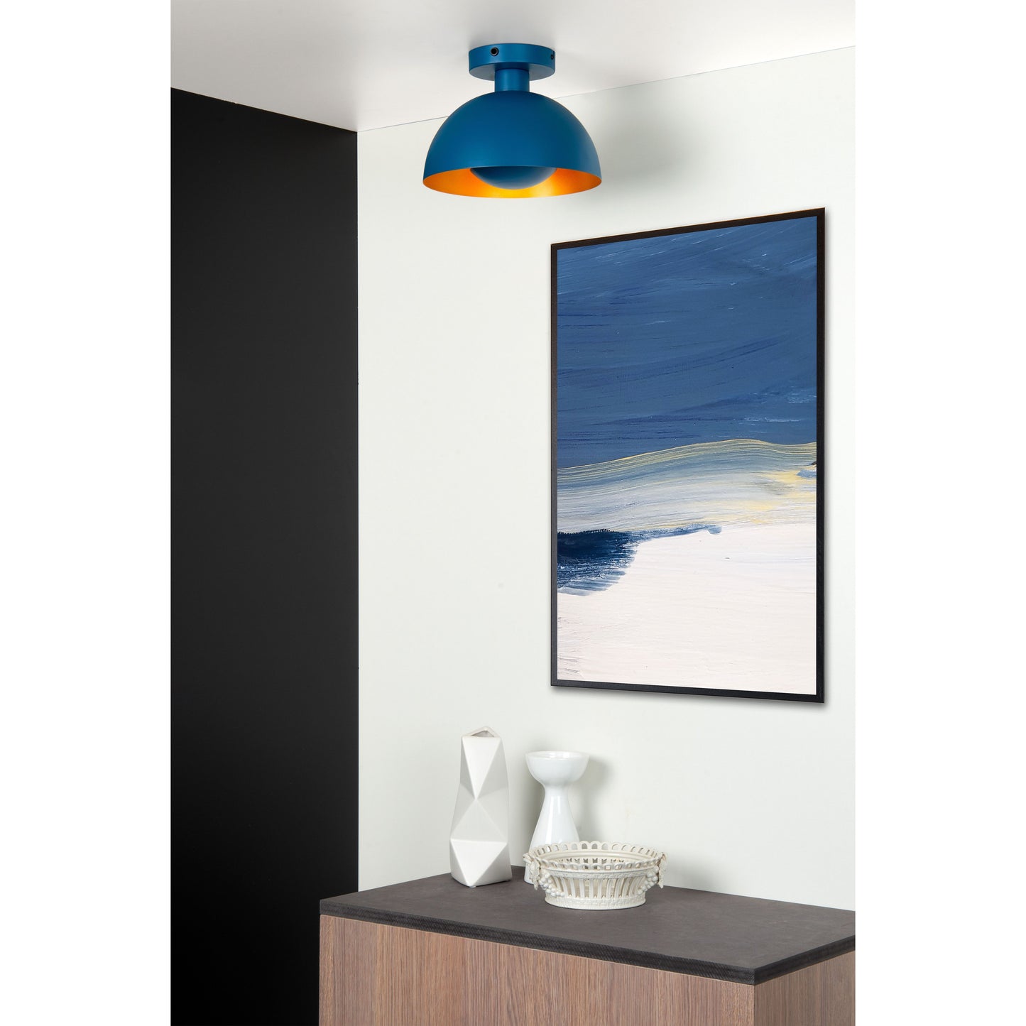 Lucide SIEMON - Flush ceiling light - Ø 25 cm - 1xE27 - Blue