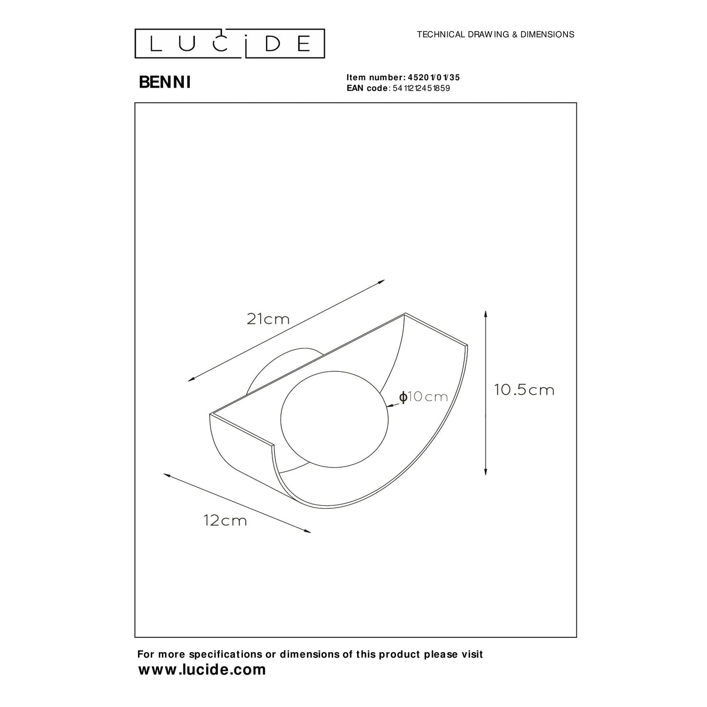 Lucide BENNI - Wall light - 1xG9 - Blue