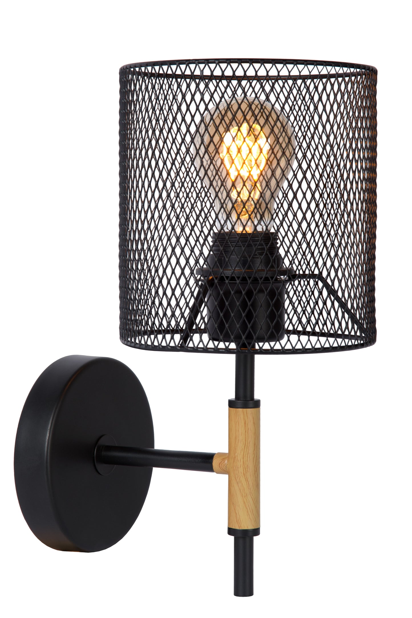 Lucide BASKETT - Wall light - 1xE27 - Black