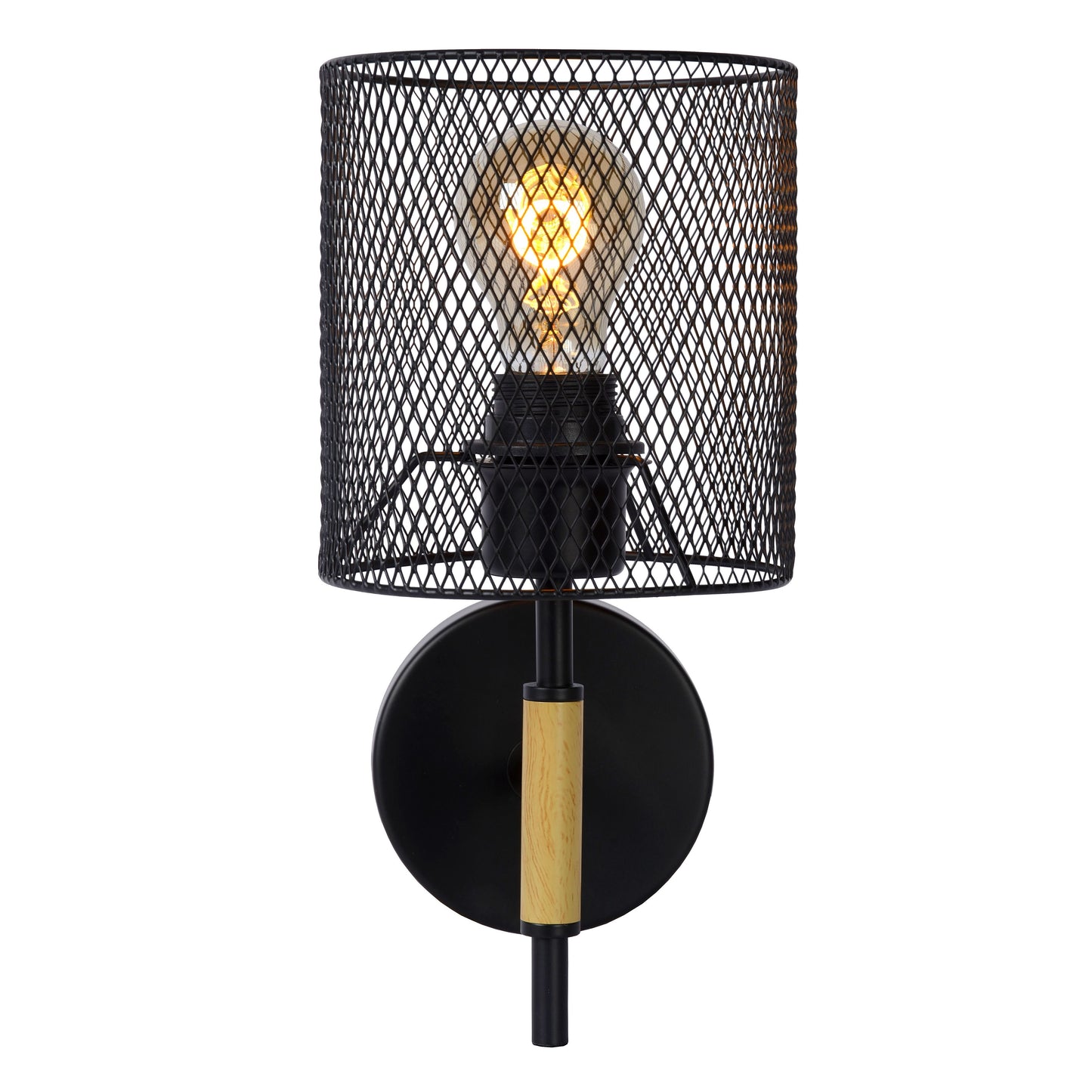 Lucide BASKETT - Wall light - 1xE27 - Black