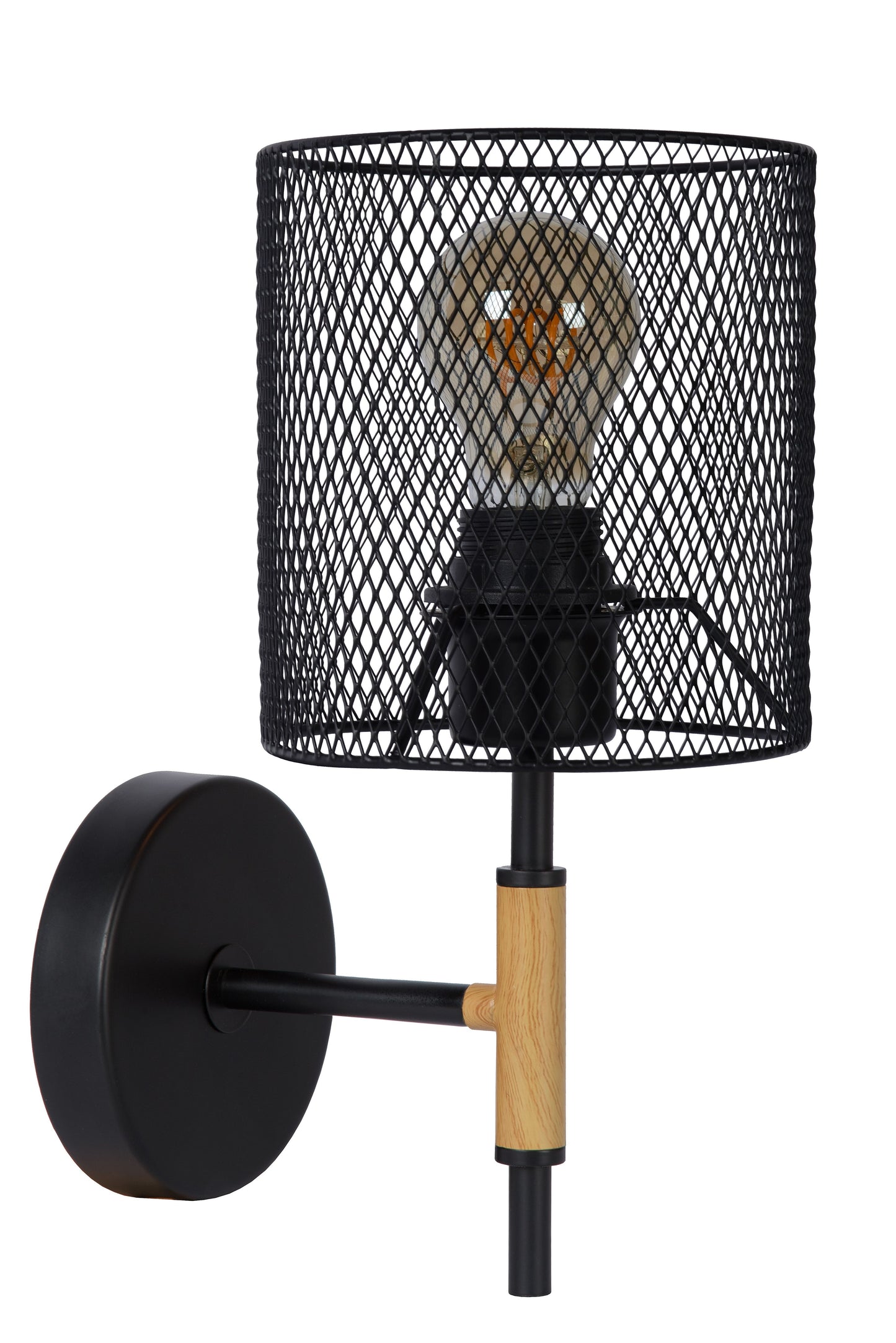 Lucide BASKETT - Wall light - 1xE27 - Black