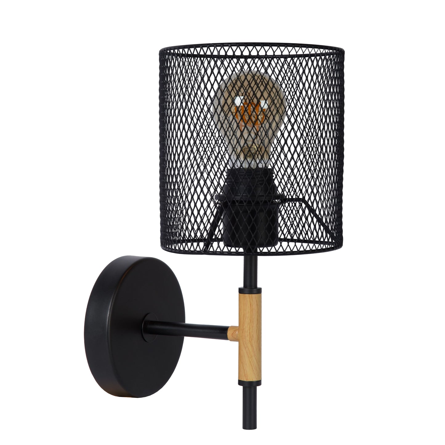 Lucide BASKETT - Wall light - 1xE27 - Black