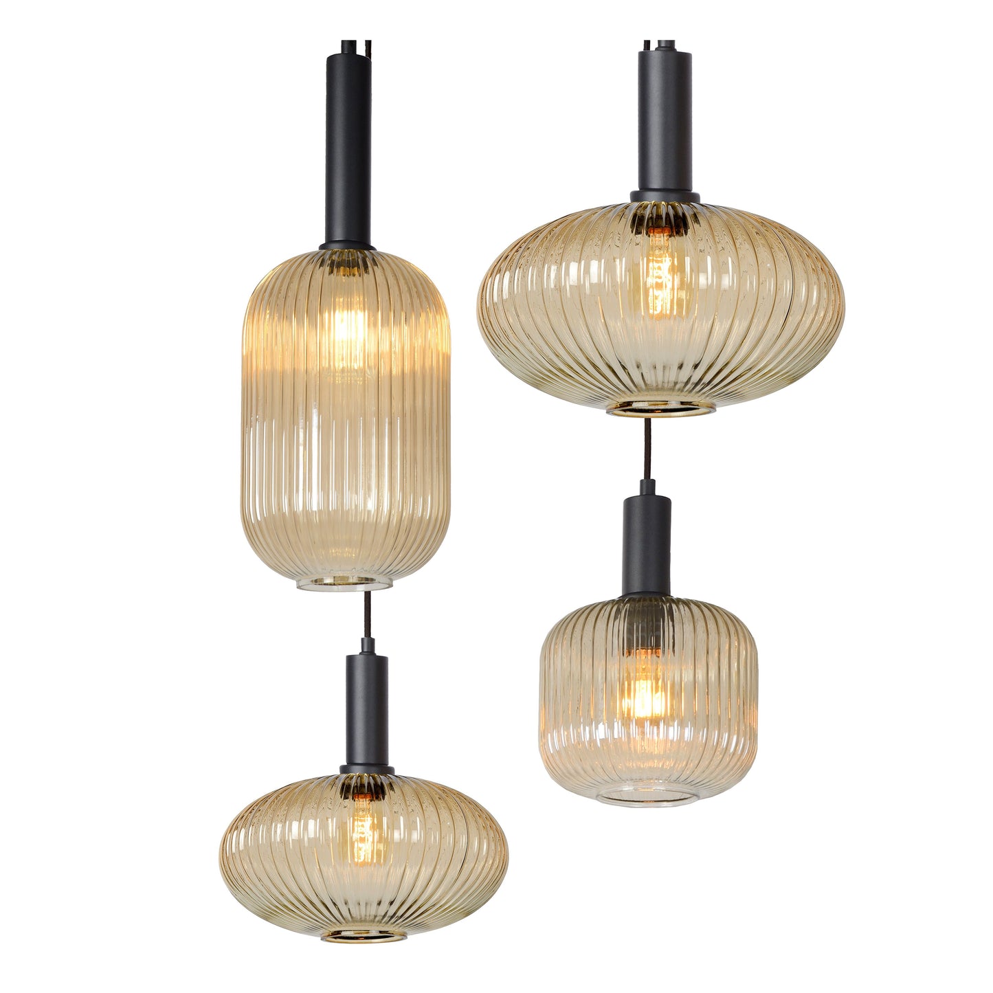 Lucide MALOTO - Pendant light - 7xE27 - Amber