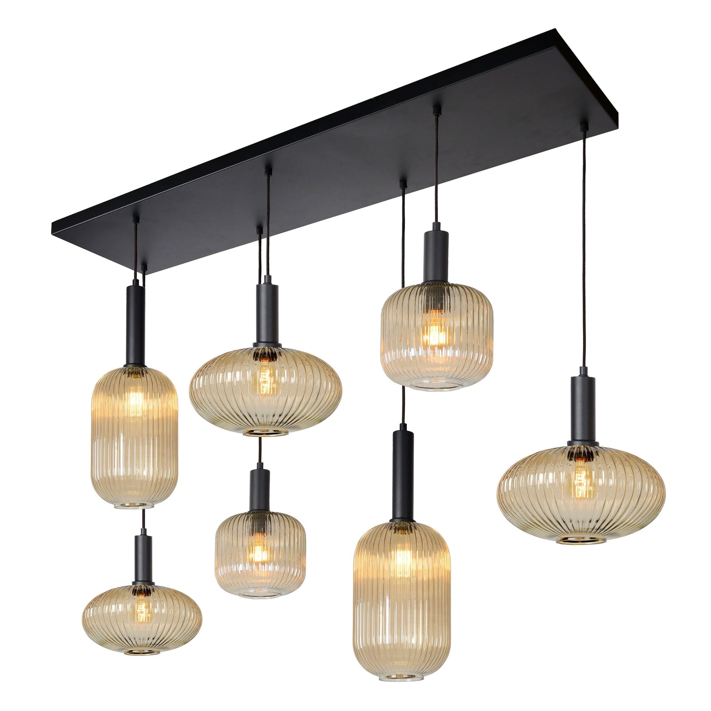 Lucide MALOTO - Pendant light - 7xE27 - Amber