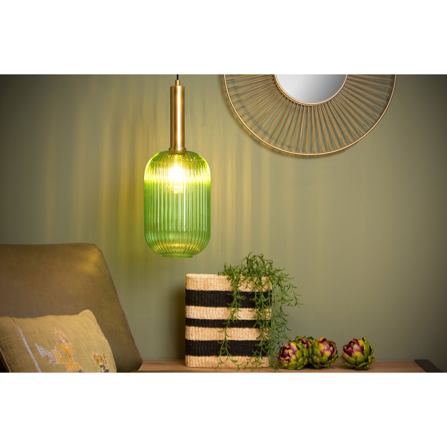 Lucide MALOTO - Pendant light - Ø 20 cm - 1xE27 - Green